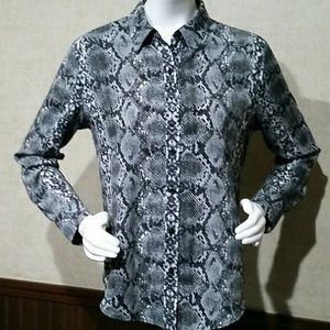 Snakeskin Design Long Sleeve Top by Apt 9 Size M